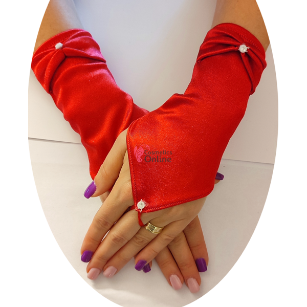 Manusi elegante din lycra MNS017PP scurte Rosii